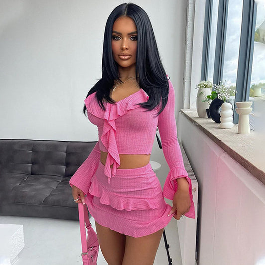 Lotus Leaf Skirt Two-piece Set