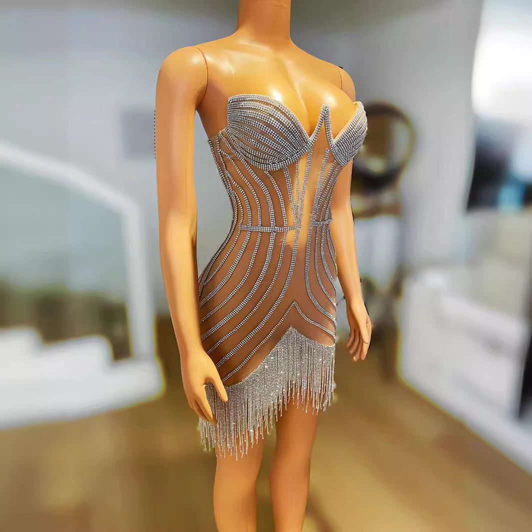 Tassel Rhinestone Dress