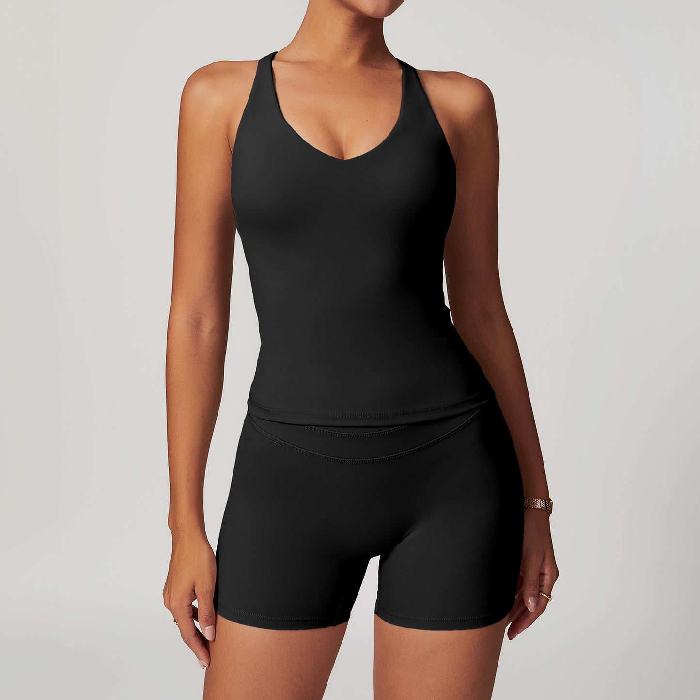 Brushed Tight Back High Waist Short Set