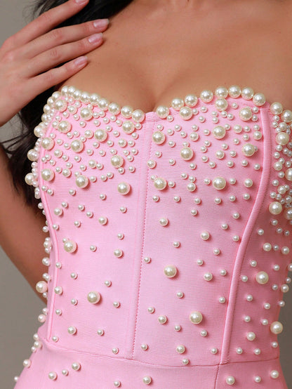 Beaded Long Bandage Dress