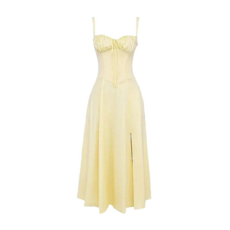 Lace-up Long Sling Midi Skirt Dress