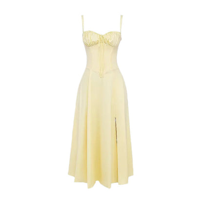Lace-up Long Sling Midi Skirt Dress