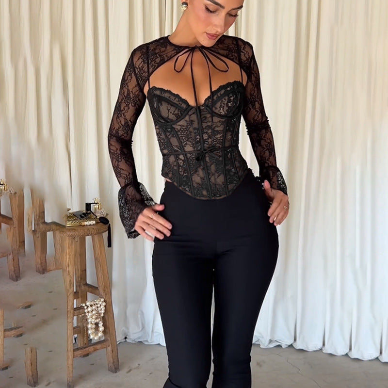 Slim-fit Lace Waist Top
