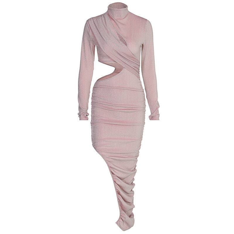 Hollow Folds Irregular Dress