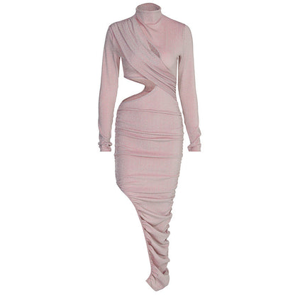 Hollow Folds Irregular Dress
