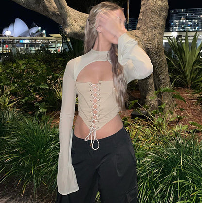 Mesh Neck Lace Top