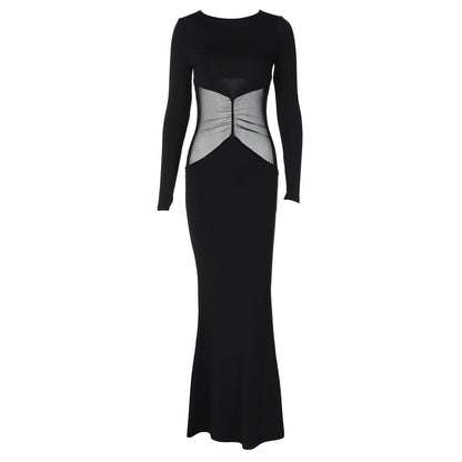 Mesh Patchwork Sheath Dress
