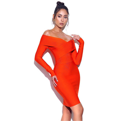 Bandage Elastic Waist Short Dress