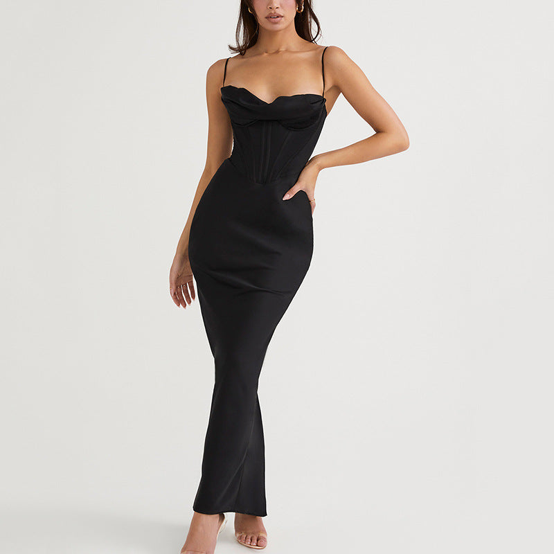 High-end Draped Collar Dress