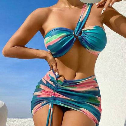 Gradient Three-piece Bikini Set