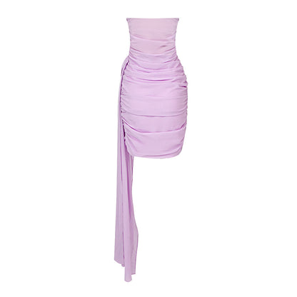 Hip-wrapped Draped Dress