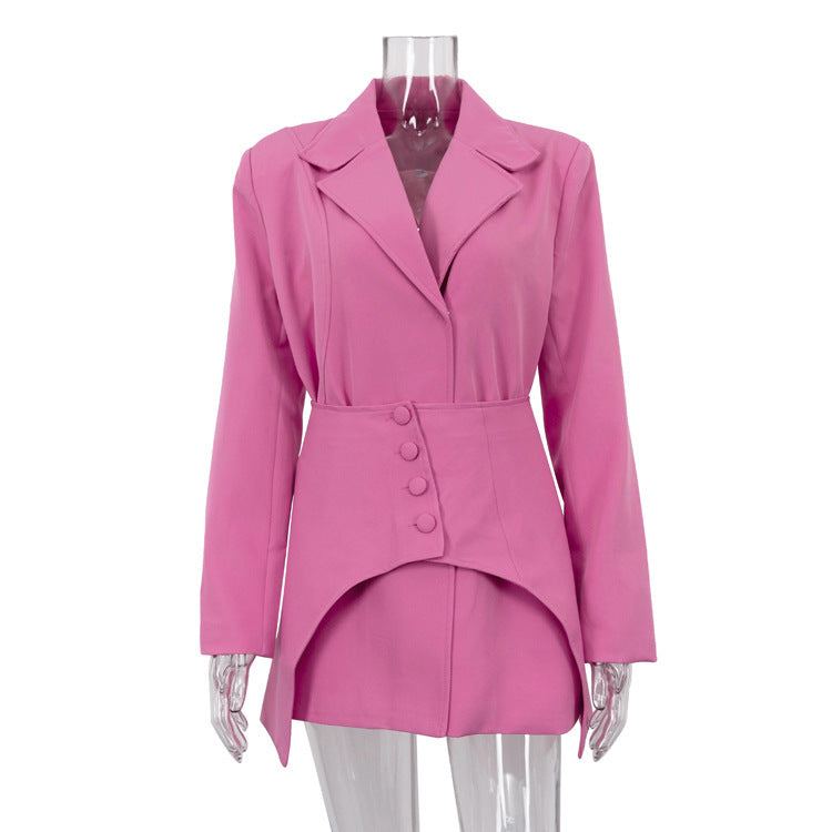 Asymmetrical Skirt Suit Dress