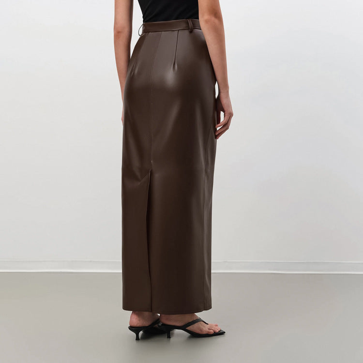 Leather Retro Slim-fit Skirt
