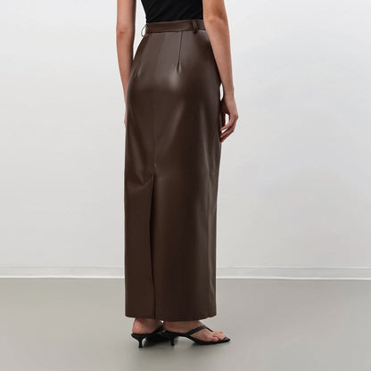 Leather Retro Slim-fit Skirt