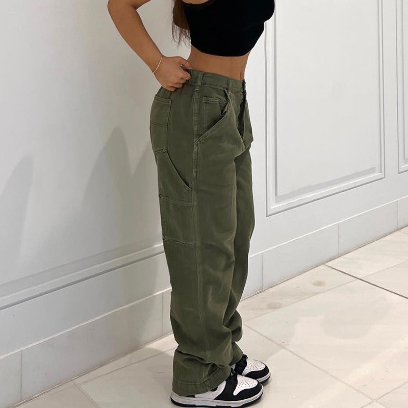 Straight Multi-pocket Trousers