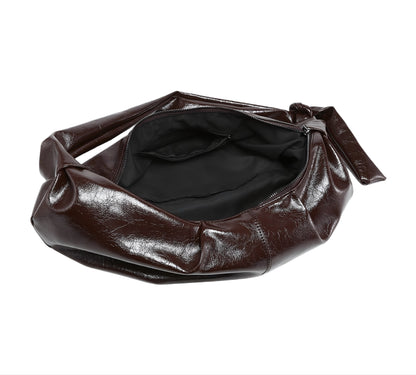 Knotted Croissant PU Leather Bag