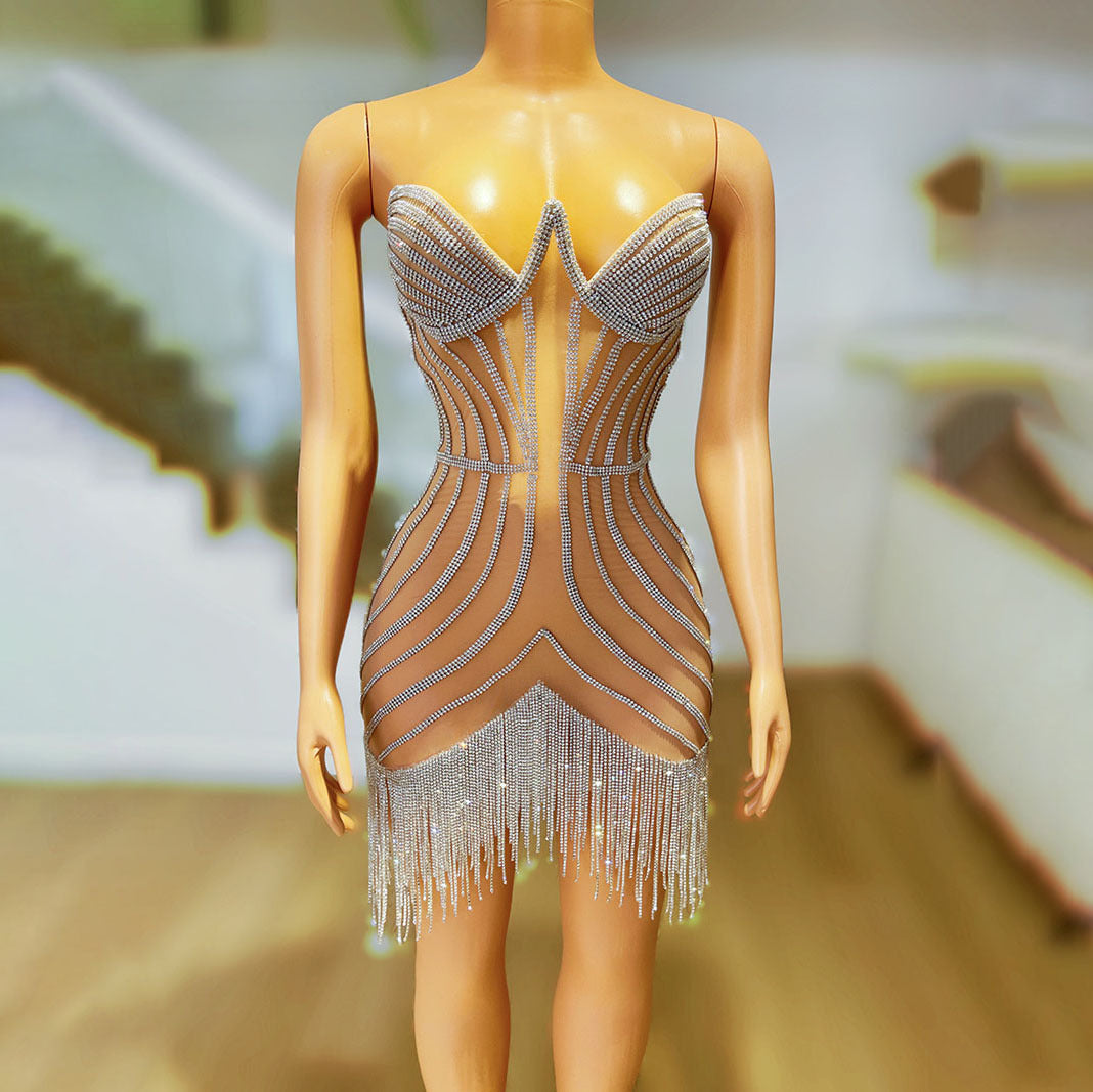 Tassel Rhinestone Dress