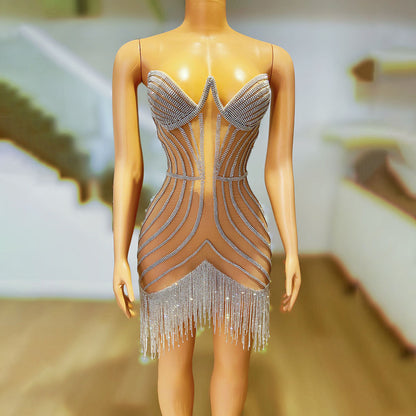 Tassel Rhinestone Dress
