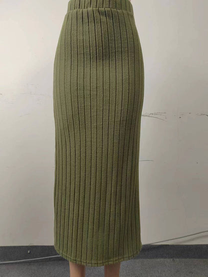 Long Skirt High Waist With Side Slit