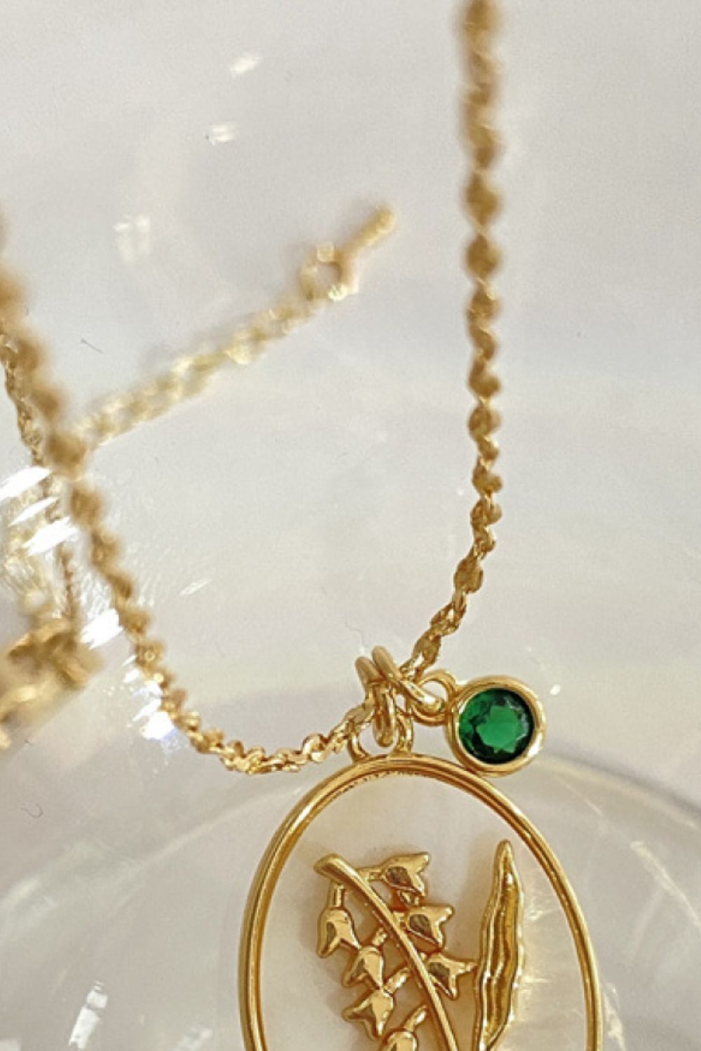 14K gold plated pendant necklaces with feminine floral design