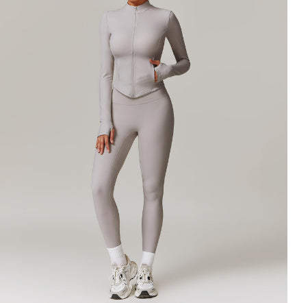 Slimming Long Sleeve Top Coat Active Set