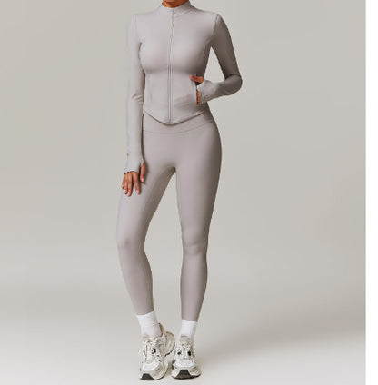 Slimming Long Sleeve Top Coat Active Set