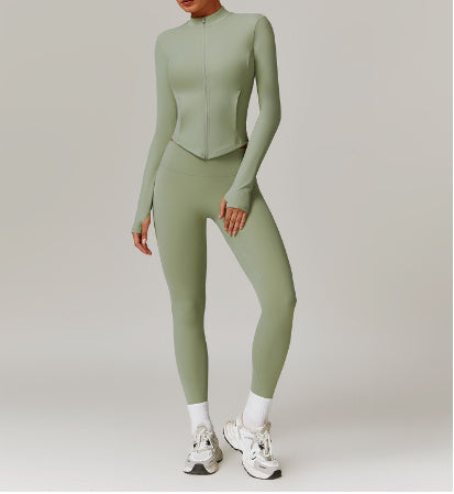 Slimming Long Sleeve Top Coat Active Set