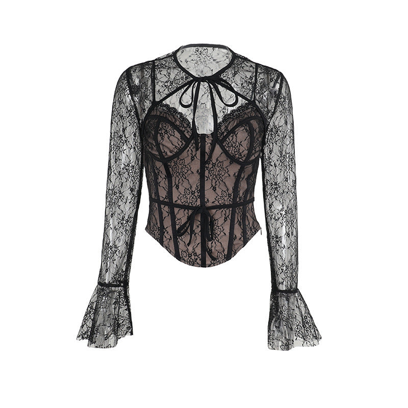 Slim-fit Lace Waist Top