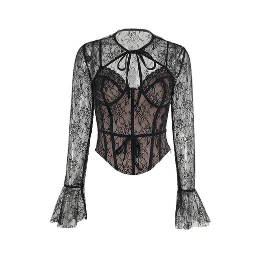 Slim-fit Lace Waist Top