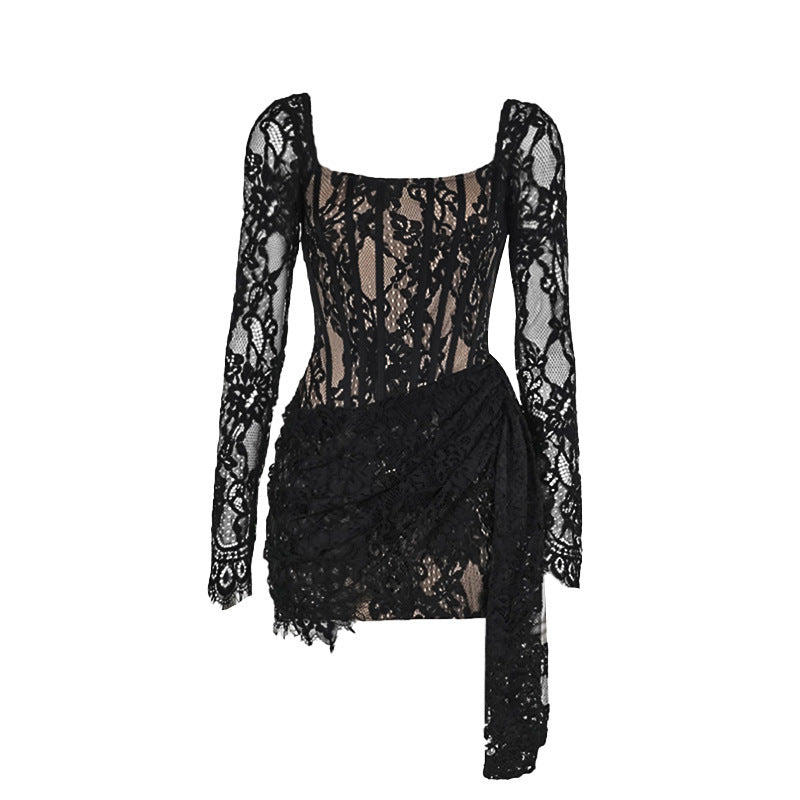 Lace Waist-tight Dress