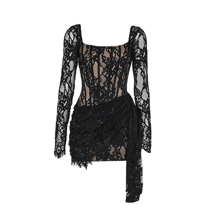Lace Waist-tight Dress