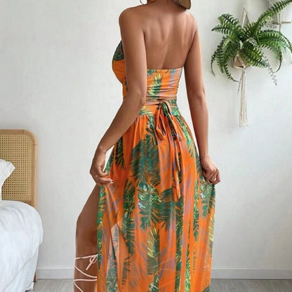 Three Piece Printed Long Skirt Set