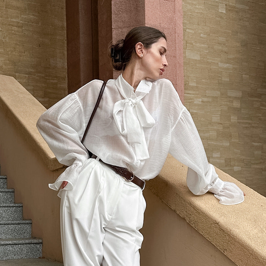 Bow Tie See-through Shirt