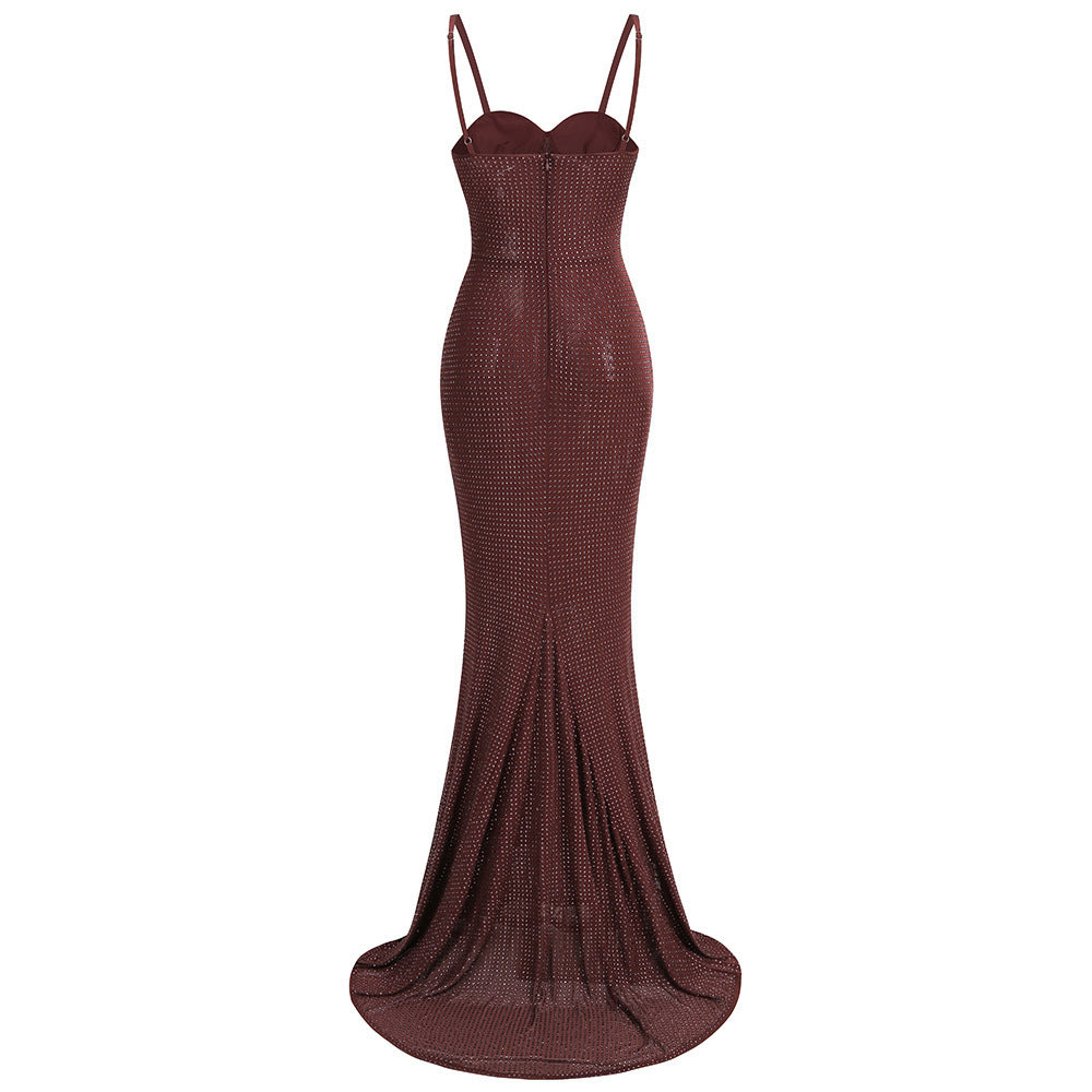 Rhinestone Slim Fit Tight Dress