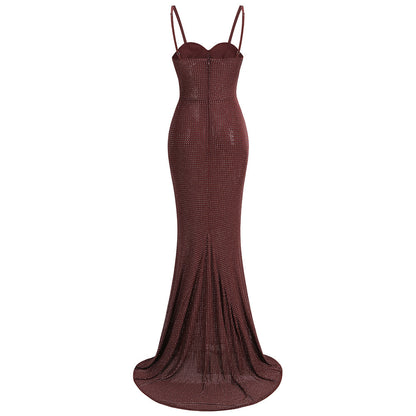 Rhinestone Slim Fit Tight Dress