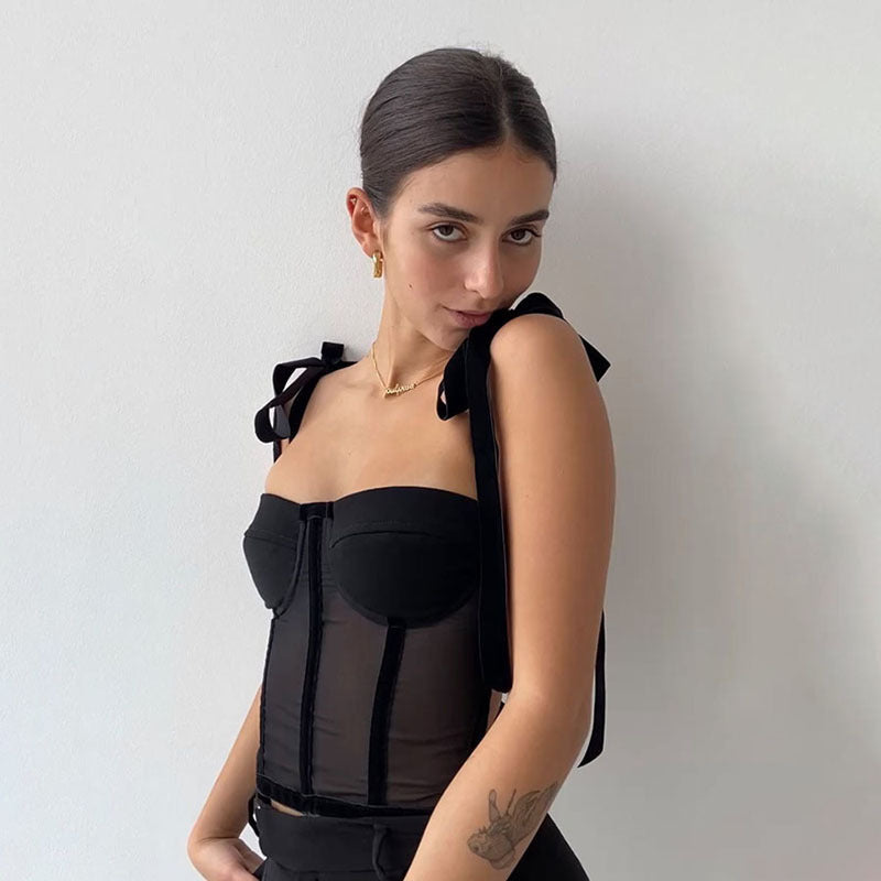 See-through Fitted Waist Top