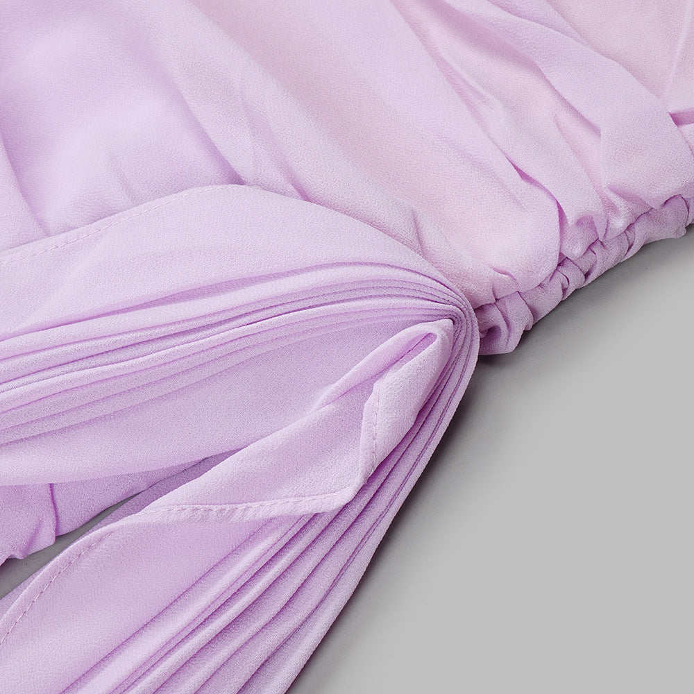 Hip-wrapped Draped Dress