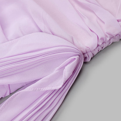 Hip-wrapped Draped Dress