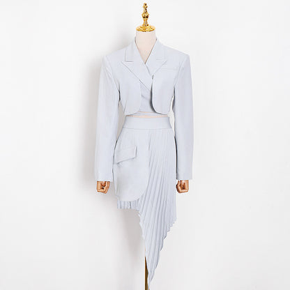 Beveled Pleated Skirt Set