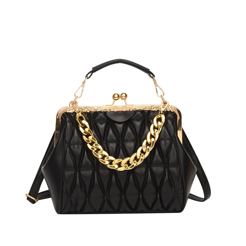 Textured Pleated Floral Detail Bag