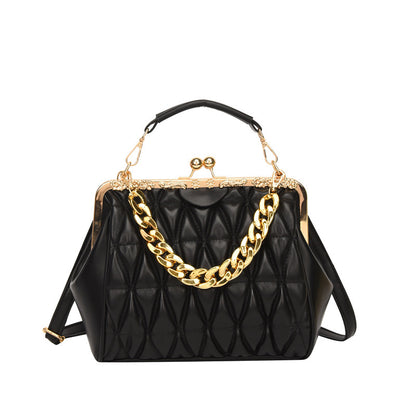 Textured Pleated Floral Detail Bag