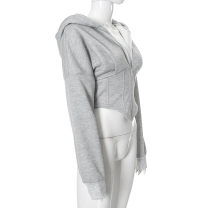 Corset Style Zipper Hoodie