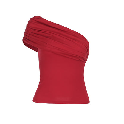 Cloud Oblique Shoulder Fitted Shirt