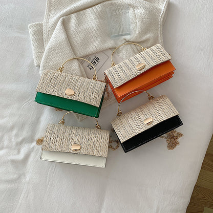 Straw Woven Cover Cross-body Bag
