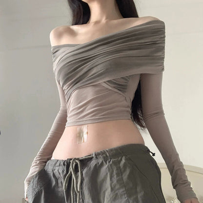 Inner Cross Off-shoulder Shirt