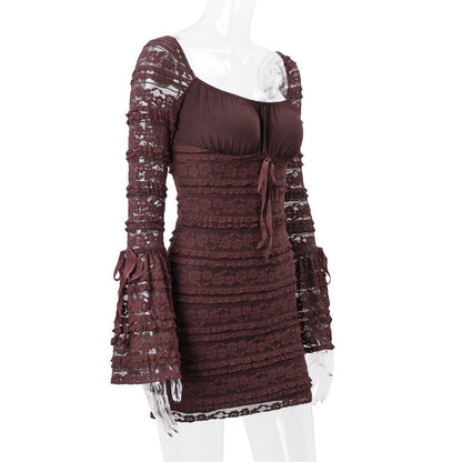 Sleeve Sheath Short Dress