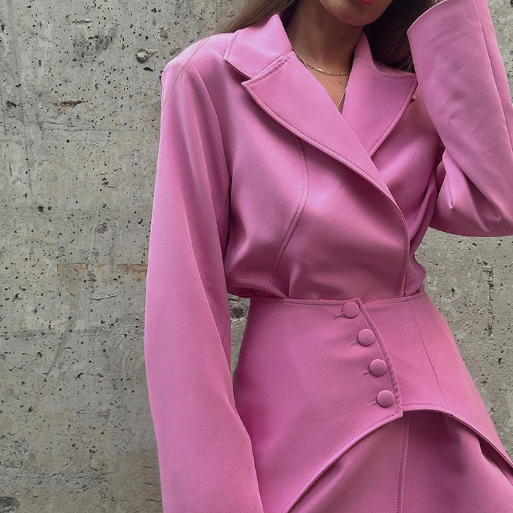 Asymmetrical Skirt Suit Dress