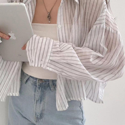 Loose-fitting Lightweight Thin Long-sleeved Shirt