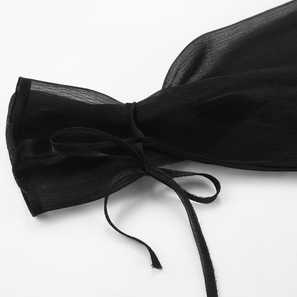 See-through Black Gauzy Shirt
