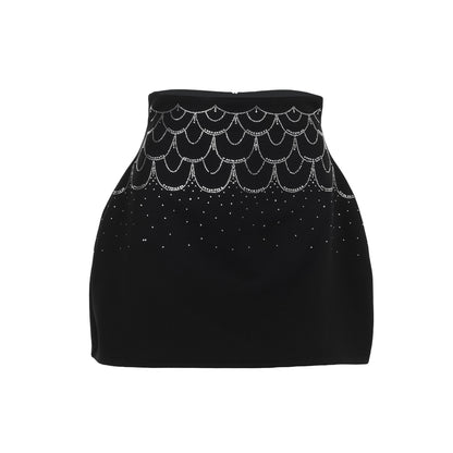 Rhinestone Short Skirt